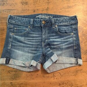 American Eagle Outfitters Women's Rolled Cuff Jean Shorts